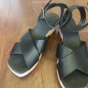 Everlane Black, Wood Soled, Clogs Size 9